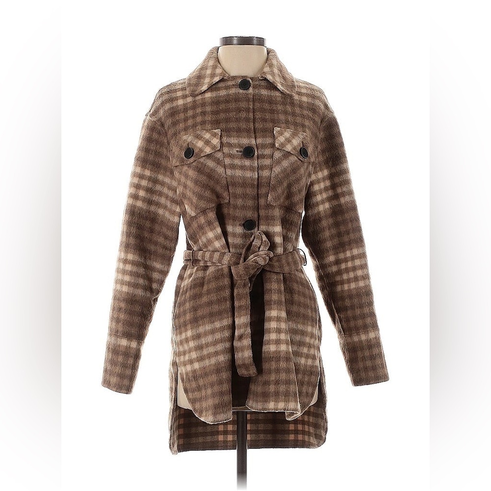 Elie Tahari Brown Plaid Jacket
